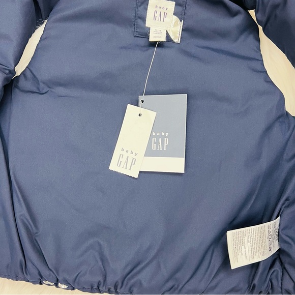 Gap Kids Toddler 12-18months Metallic Silver Hearts Navy Blue Puffer Vest - Picture 8 of 13